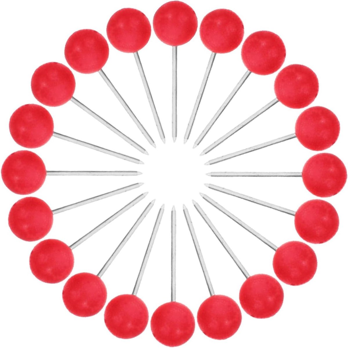 Ronde Kaartspelden - Punaises Duimspijkers - Berichten Bevestigen - Roestvrijstalen Punt - 100 stuks - Rood