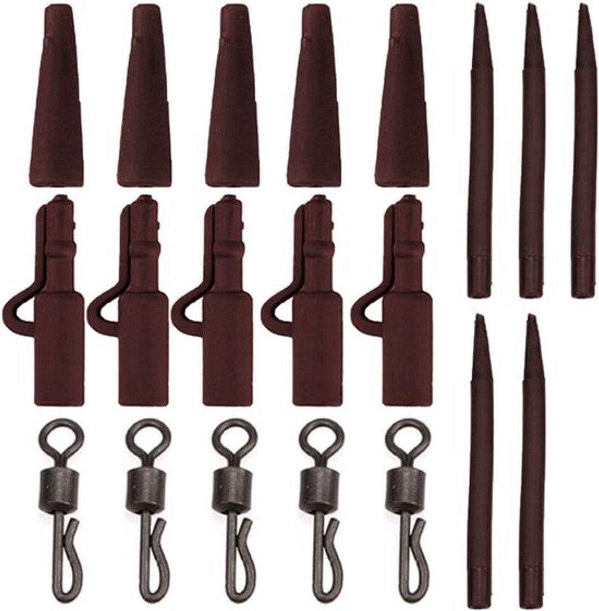 - Karpervissen End Tackle - Loodklemmen - Quick Change Swivel - Anti Wirwar - Mouwen - Vishaken - Geschikt voor Karper Vissen - 40 stuks