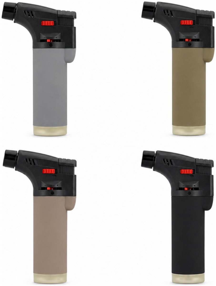 Cepewa Stormaansteker - 4x - aardetinten - Jet Flame - torch aansteker