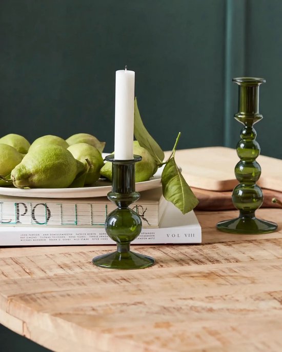 Kandelaar Vidro groen glas 12cm