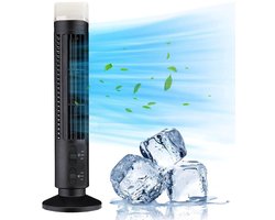 Stille Torenventilator - Bladloze Ventilator - Verkoeling Binnen - 90 Graden Oscillatie - 35 x 12 cm - Zwart