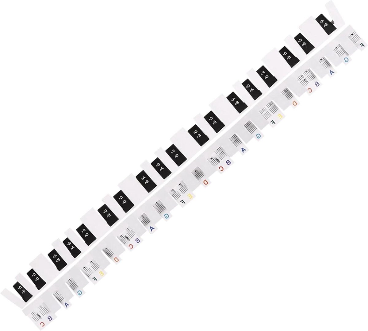 Piano Toets Stickers - Toetsenbord Noten - Muziek Leren - Verwijderbaar Zonder Resten - 66x4cm - Diverse Kleuren