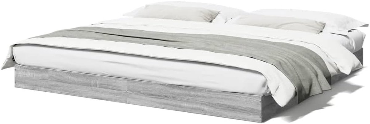 Houten Bedframe - Bedframe Hout - Slaapkamer Inrichten - Modern Design - 180 x 200 cm - Grijs