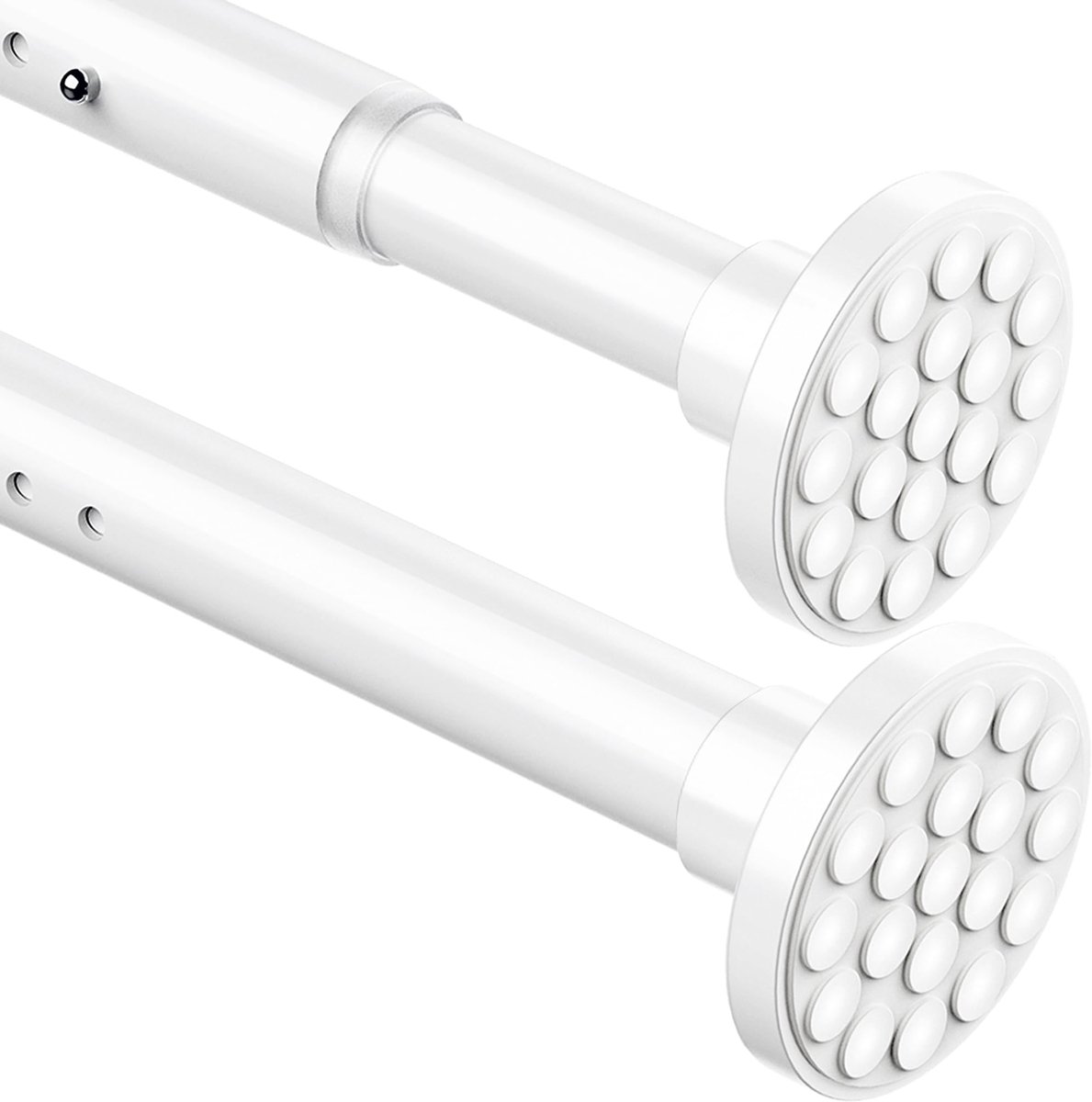 SnelShoppen - Telescopische Gordijnroede 4 Meter - Kledingstang zonder Boren - Wit - Voor Badkamer, Douchegordijn, Slaapkamer - 350-405 cm, 32 mm Diam