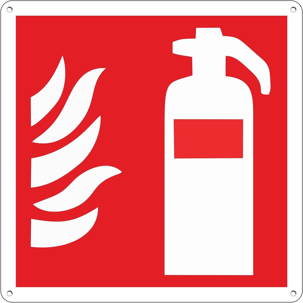 Veiligheidsbord Brandblusser - Noodinstructie Bord - Veiligheid Aangeven - Aluminium Composiet Materiaal - 145 x 145 cm - Rood