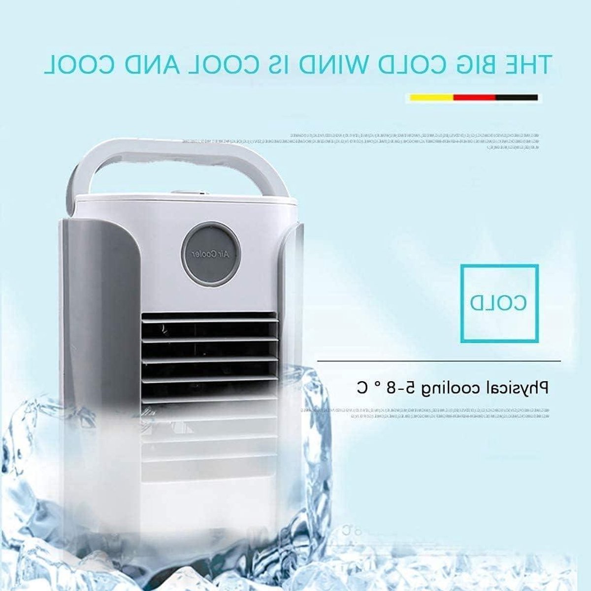 Mini Air Cooler - Draagbare Airco - Persoonlijke Koeling - Energiebesparend - 23x16x9.5cm - Grijs