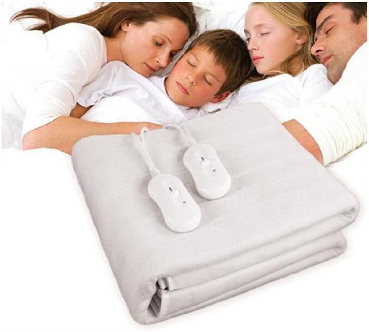 Verwarmingsdeken - Elektrische deken - Comfort verhogen - Thermostaat instelbaar - 160 x 140 cm - Grijs