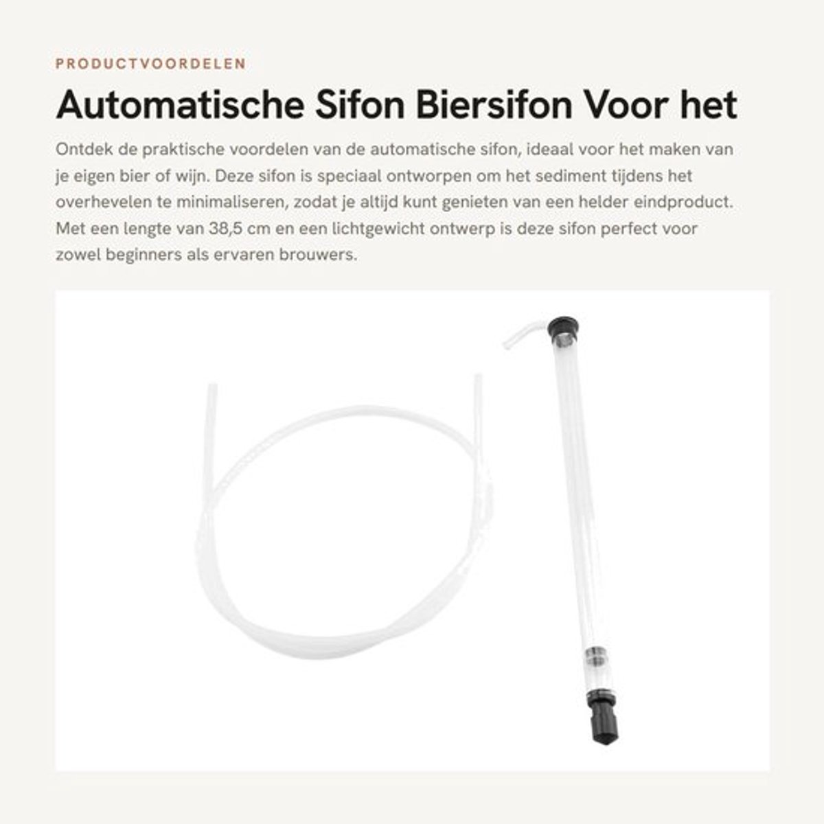 Sifon Automatisch - Sifon Voor Wijn/Bier - Transparante Kunststof Buis - Gemakkelijk Te Demonteren - Schokbestendig - Precisie Ontwerp - Sifonbuis