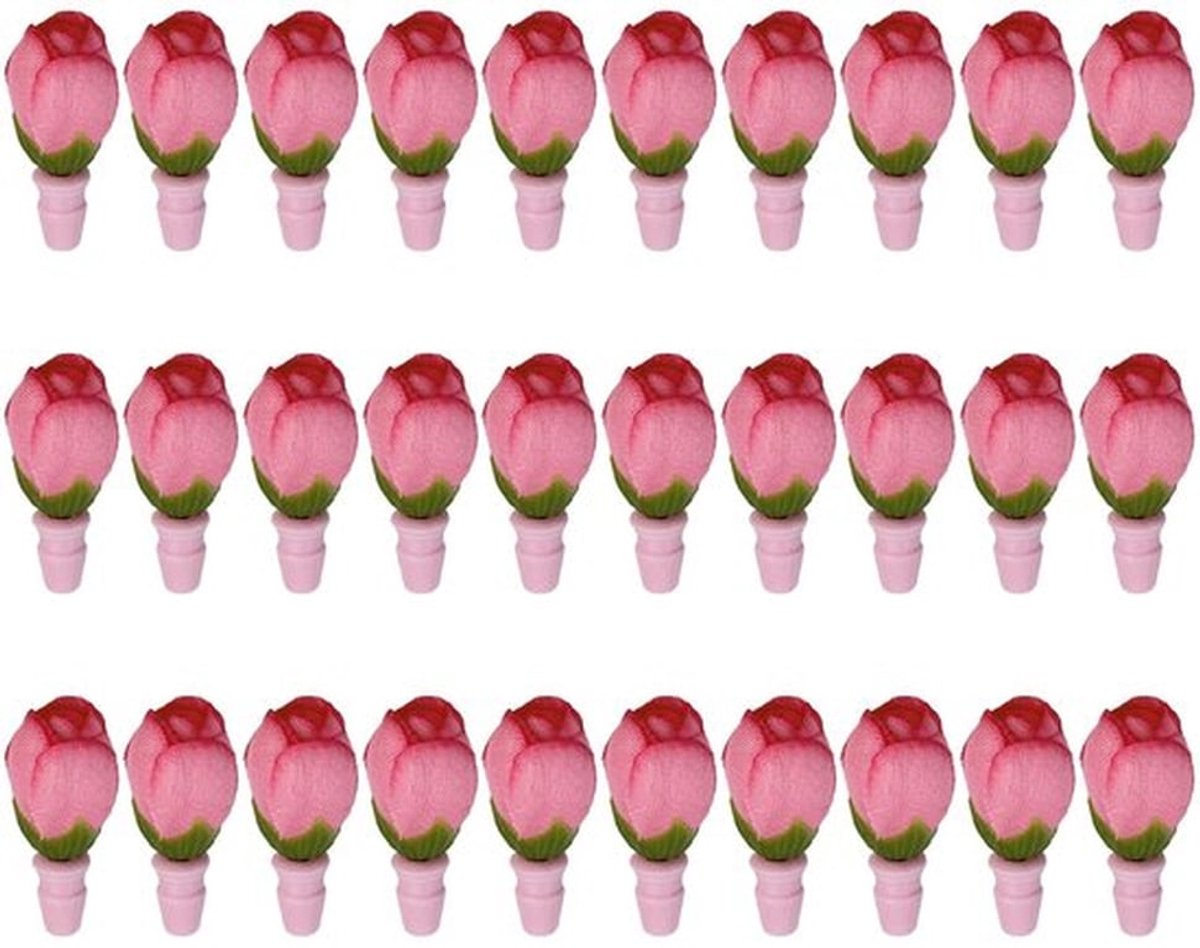 Kolibrie-voeder - Vervangende Bloemen - Duurzaam en handig - Roze - Accessoires voor kolibrievoeder - Perfect voor tuinen - 30 stuks
