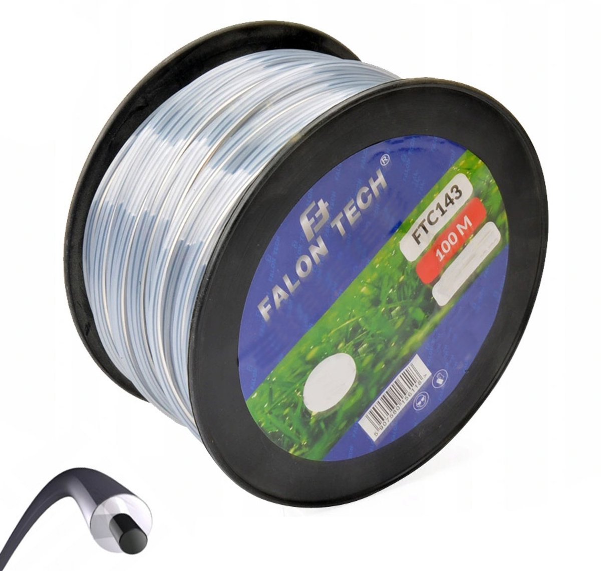 100 m / rol / 2,4 mm snijdraad met harde kern voor grastrimmer - universeel