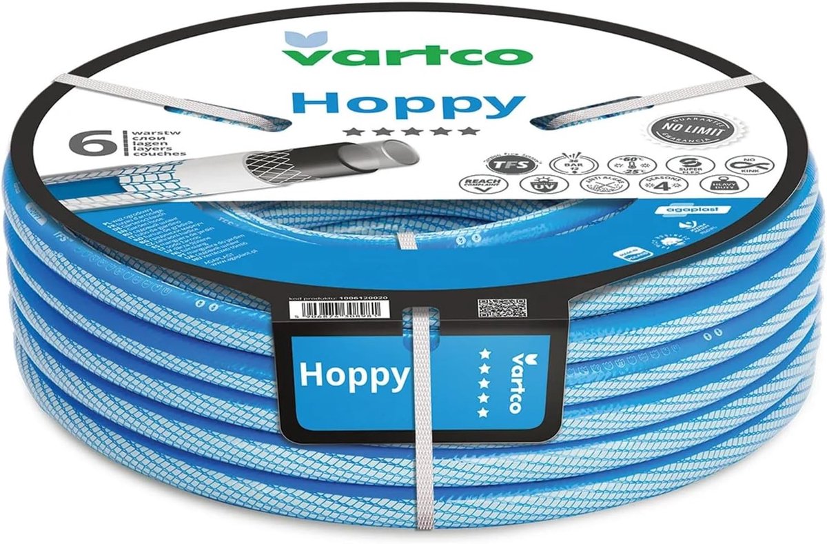 Waterslang - Transparant/Blauw - 1/2 inch - 6-laagse Flexibele Tuinslang - Voor Tuinirrigatie