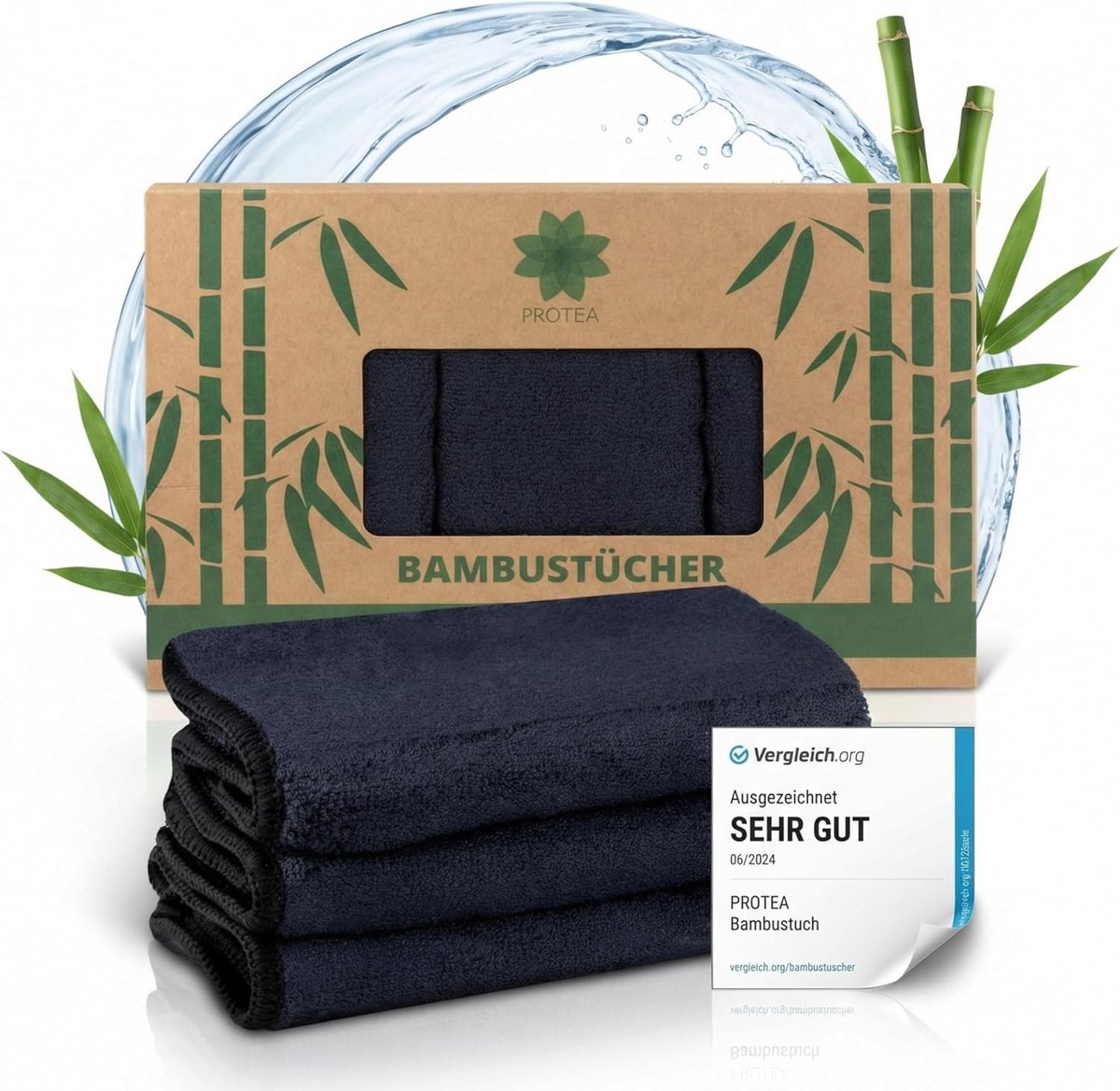 Bamboedoeken - Antraciet - Set van 3 - Herbruikbare, Duurzame Theedoeken - Voor Keuken en Huishouden