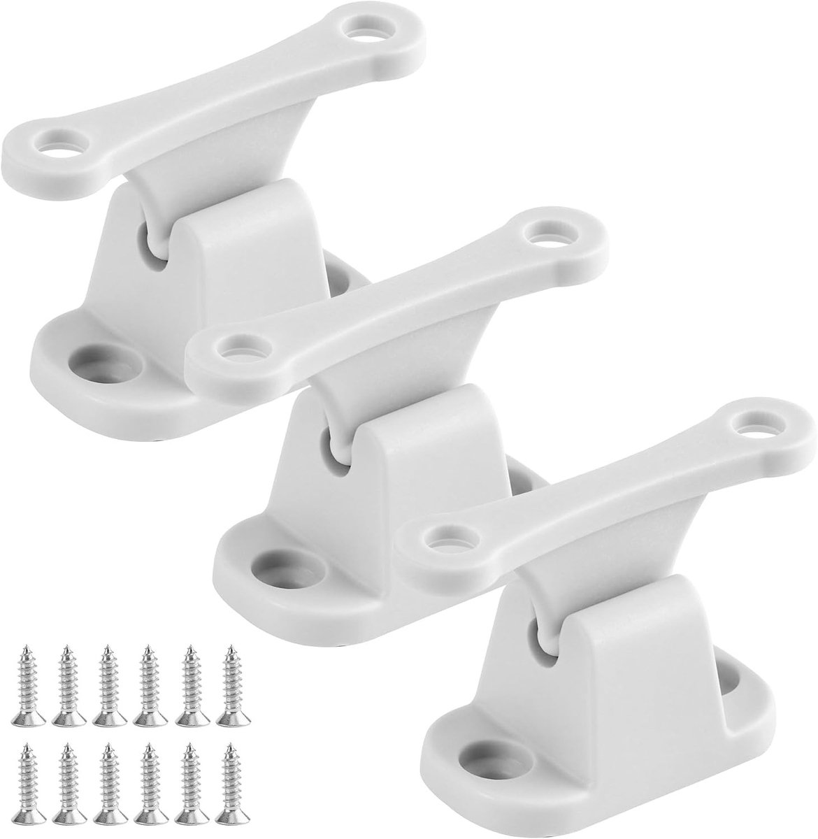 Deursnappers voor Caravans - Wit - 73 mm - Robuuste Kunststof Deurstopper met Schroeven - Voor Caravans, Campers en Boten