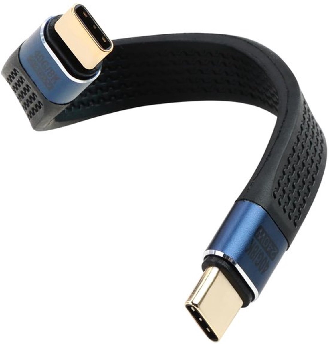 USB4.0 C PD Snel Opladen Korte Kabel 40 Gbps USB C-stekker naar Type C-stekker Platte Gegevens Korte Kabel 8K @60Hz Audio/Video 48V/5A Opladen voor Smartphone Powerbank Laptop.