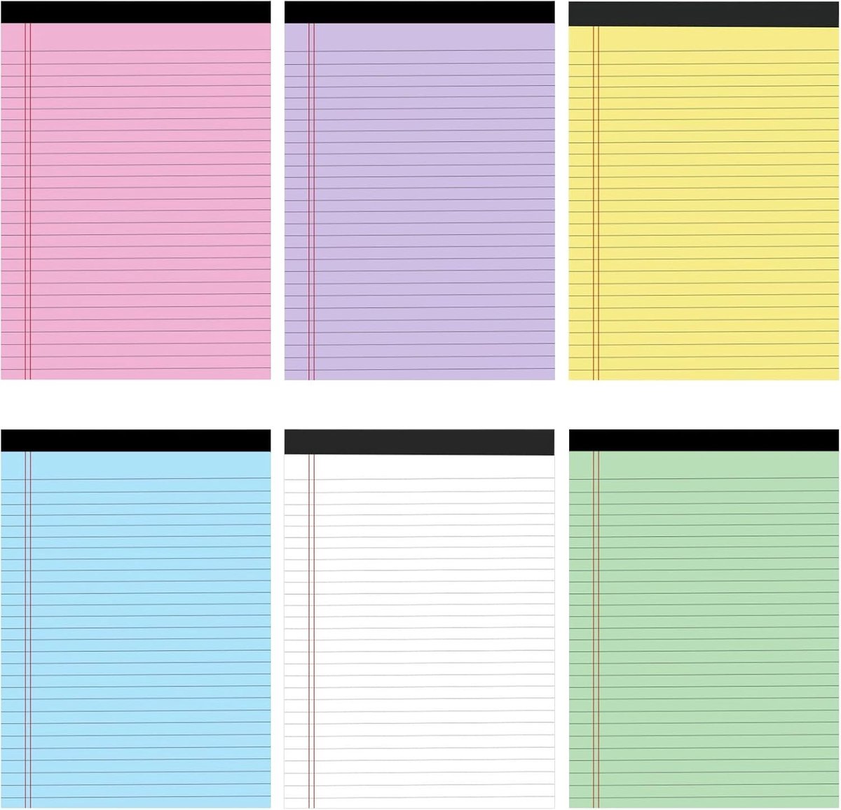 Gekleurde notitieblokken A4 - Meerkleurig - 21,4 x 29,5 cm - Gelinieerd Papier - Voor School en Kantoor