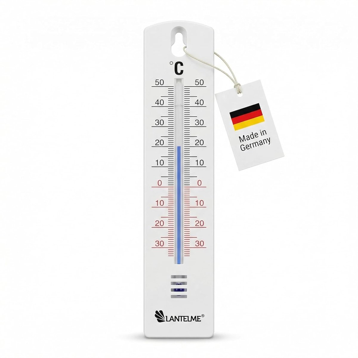 Tuinthermometer - Wit - 20 cm - Kunststof Analoge Temperatuurmeter - Voor Binnen en Buiten