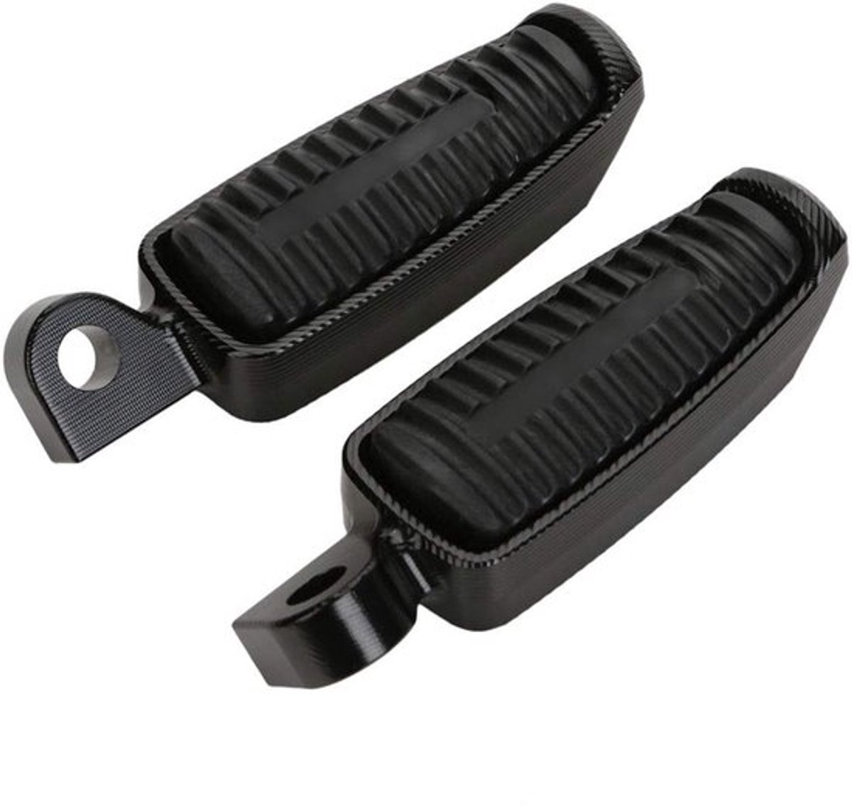 Dailygoods- Voetsteunen 45 Graden - Aluminium/Rubber - Zwart - Geschikt voor Harley Sportster XL 883/1200 - Comfortabel/Slank Ontwerp - Eenvoudig te Installeren - Motorvoetsteunen