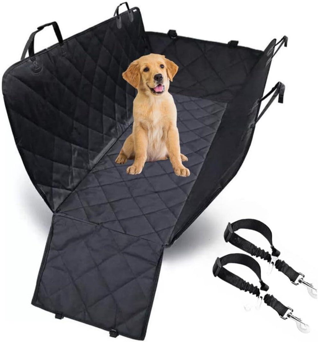 Hondendeken Auto - Hondenkleed Kofferbak - Reizen met Huisdieren - Waterdicht Kraspreventie - 137 x 147 cm - Zwart