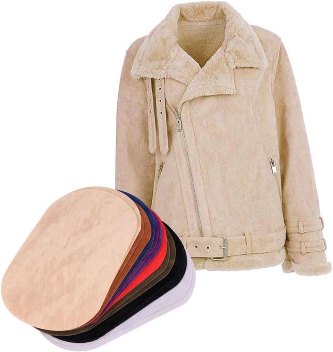 Suède Strijkpatches - Reparatiepatches Kleding - Kleding Repareren - Eenvoudig Bevestigen - 16 Stuks - Diverse Kleuren