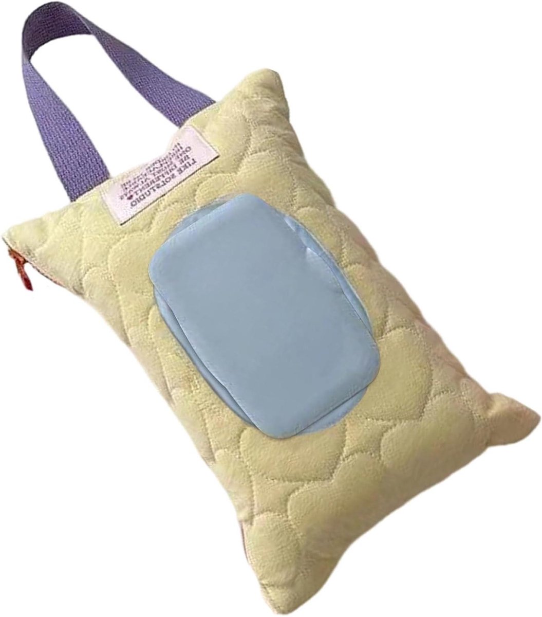 Doekjeshouder - Dispenser Tas - Baby Verzorging - Gewatteerd Huidvriendelijk - 23 x 17 cm - Geel
