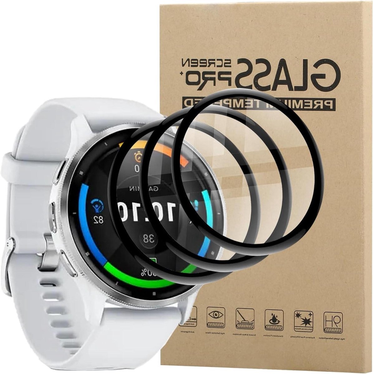 Screen Protector - Beschermfolie Horloge - Scherm Beschermen - 3D Rand Tot Rand - 3 Stuks - Transparant