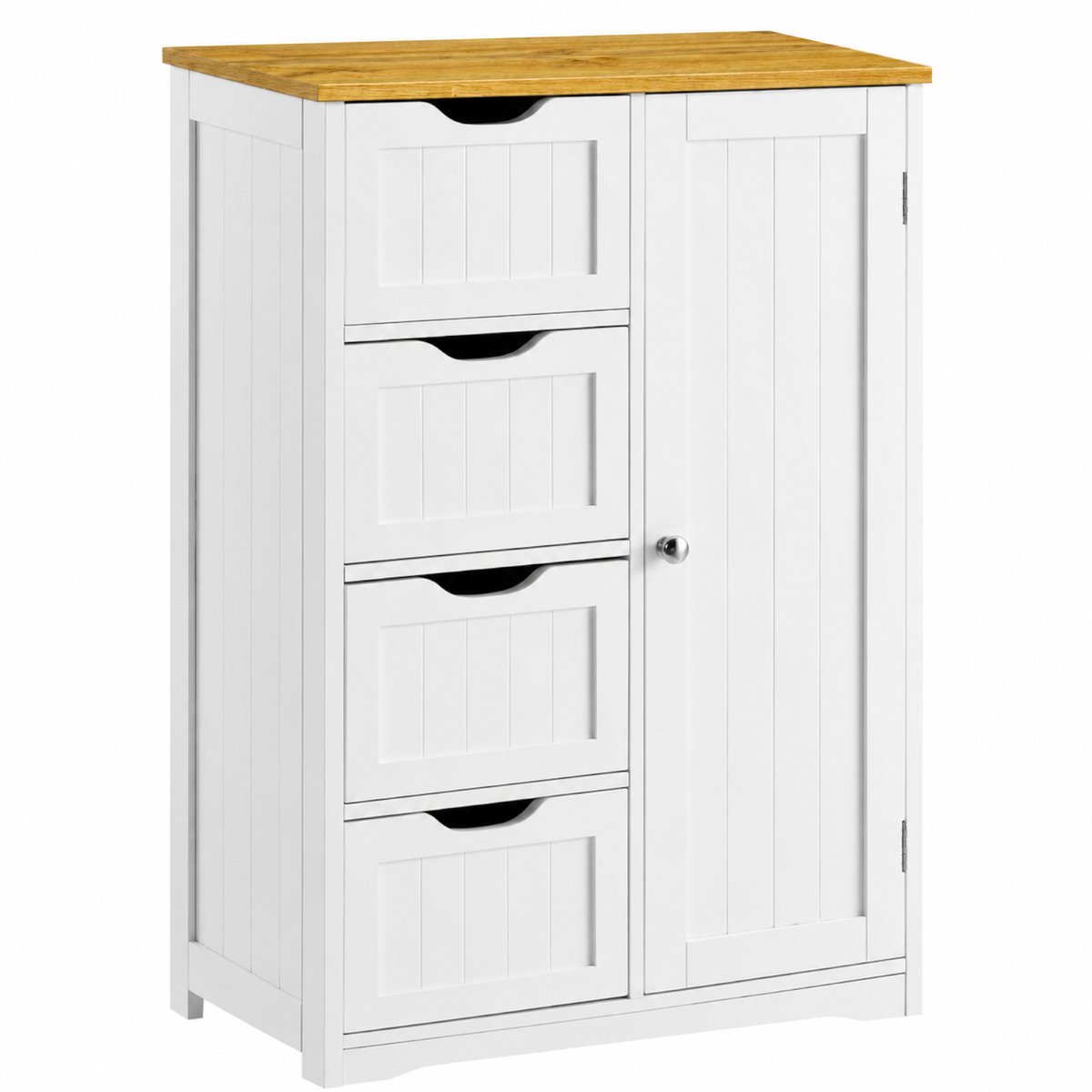 Begryf - Badkamerkast - 4 lades - 1 deur - Wit/eiken - 60x30x80 cm