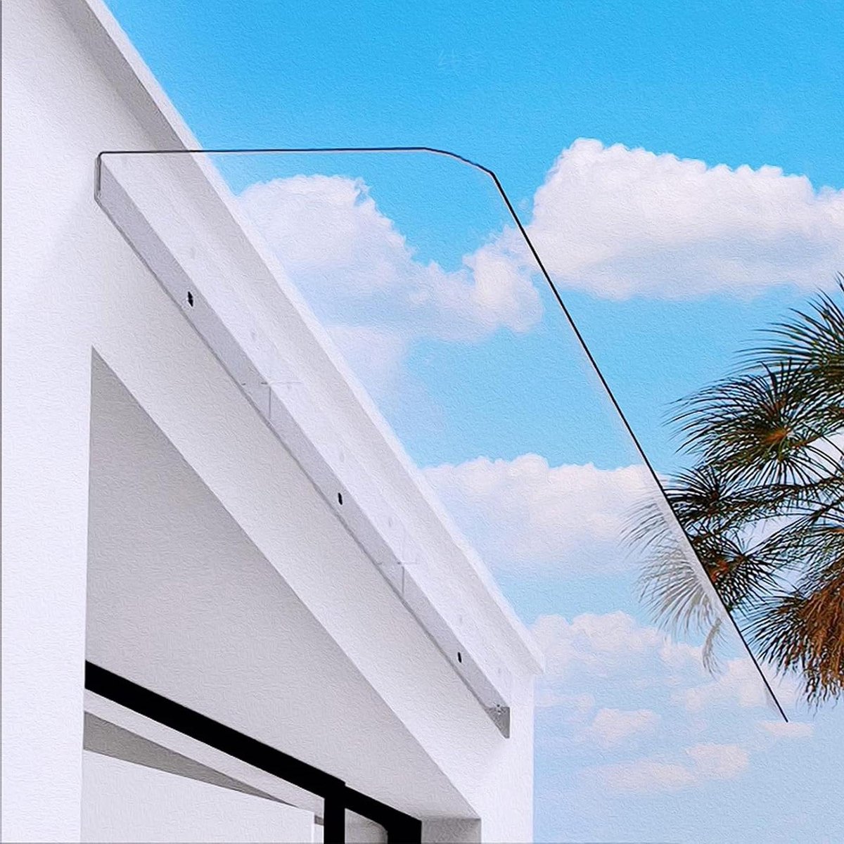 Moderne Deurluifel - Regenkap Luifel - Huis Beschermen - Slagvast Polycarbonaat - 50x290cm - Transparant