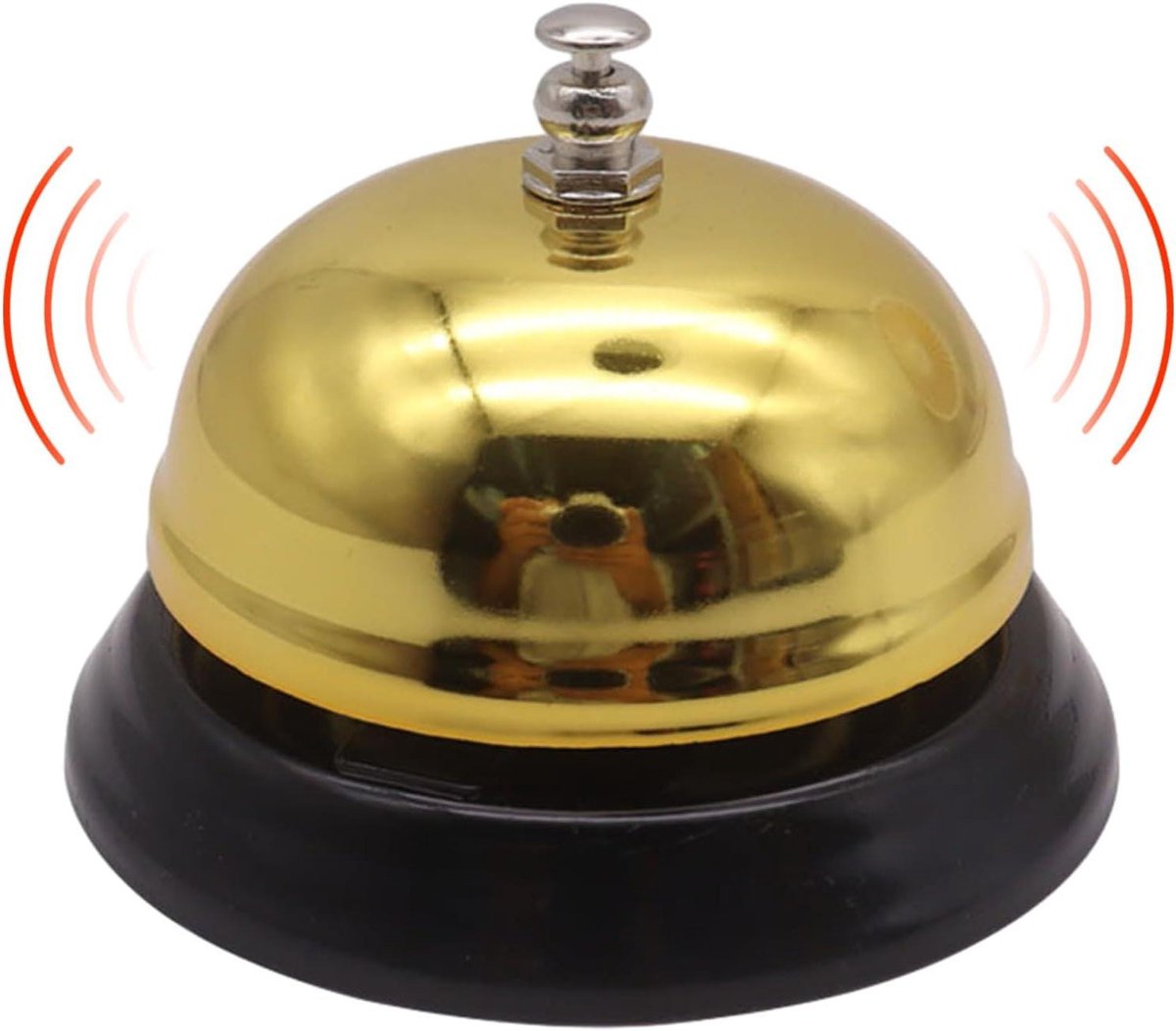 Tafelbel - Servicebel Bureau - Snelle Communicatie - Roestvrij Metaal - 8.5 cm Breed - Goud