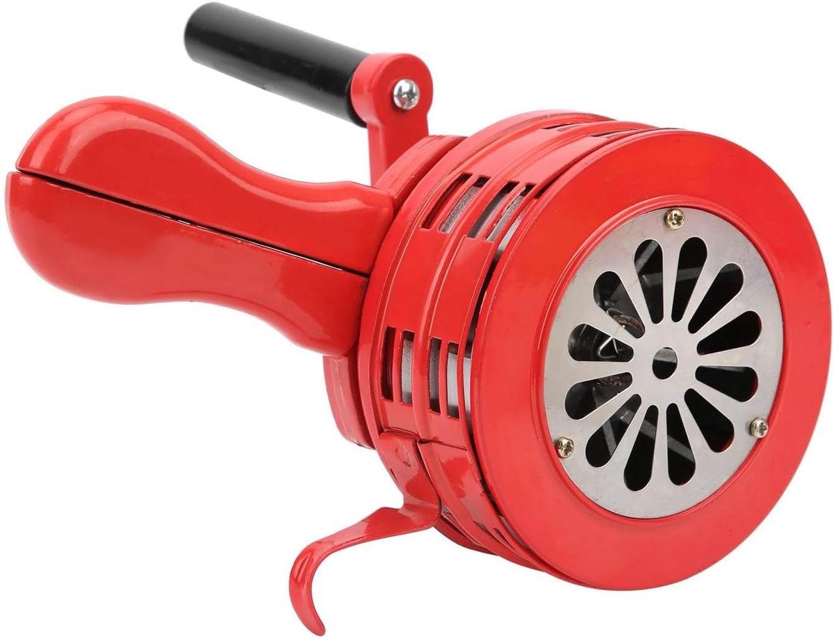 Draaibare Sirene - Hand Slinger Alarm - Noodsituaties Waarschuwen - Robuuste Metalen Behuizing - 23 cm - Grijs