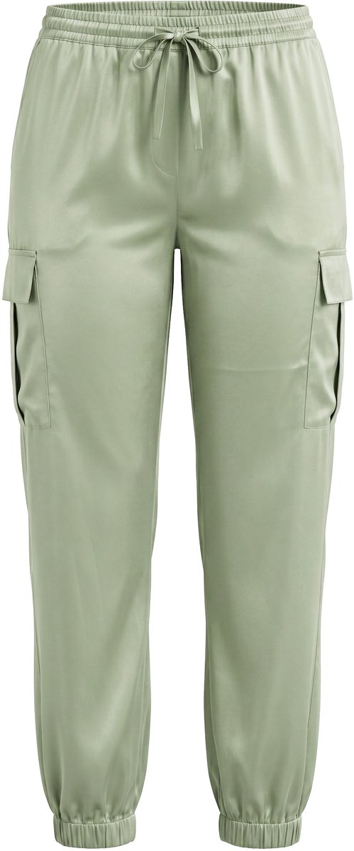 MIAMODA - Dames - Cargobroek joggingbroek-pasvorm cargozakken - Rietgroen - Maat 50