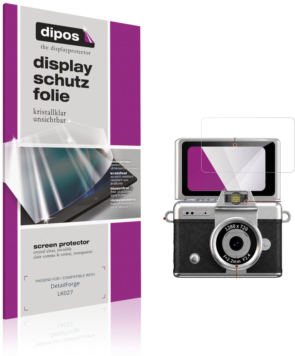 dipos – 4x Beschermfolie geschikt voor DetailForge LK027 | Krasbestendige & heldere Screenprotector Ultra-Thin