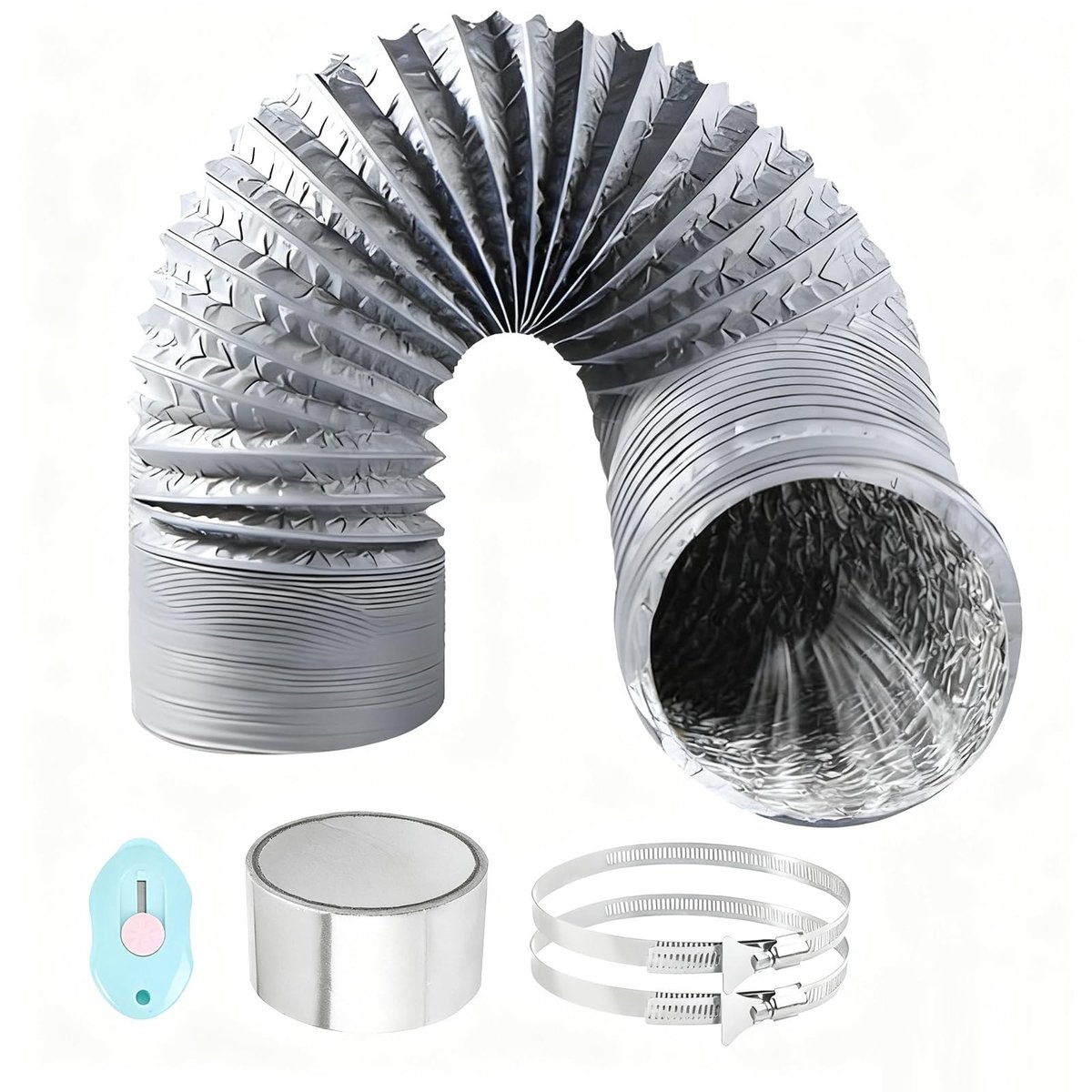 Omgoods - Flexibele PVC Afvoerslang van 6m met Klemmen
