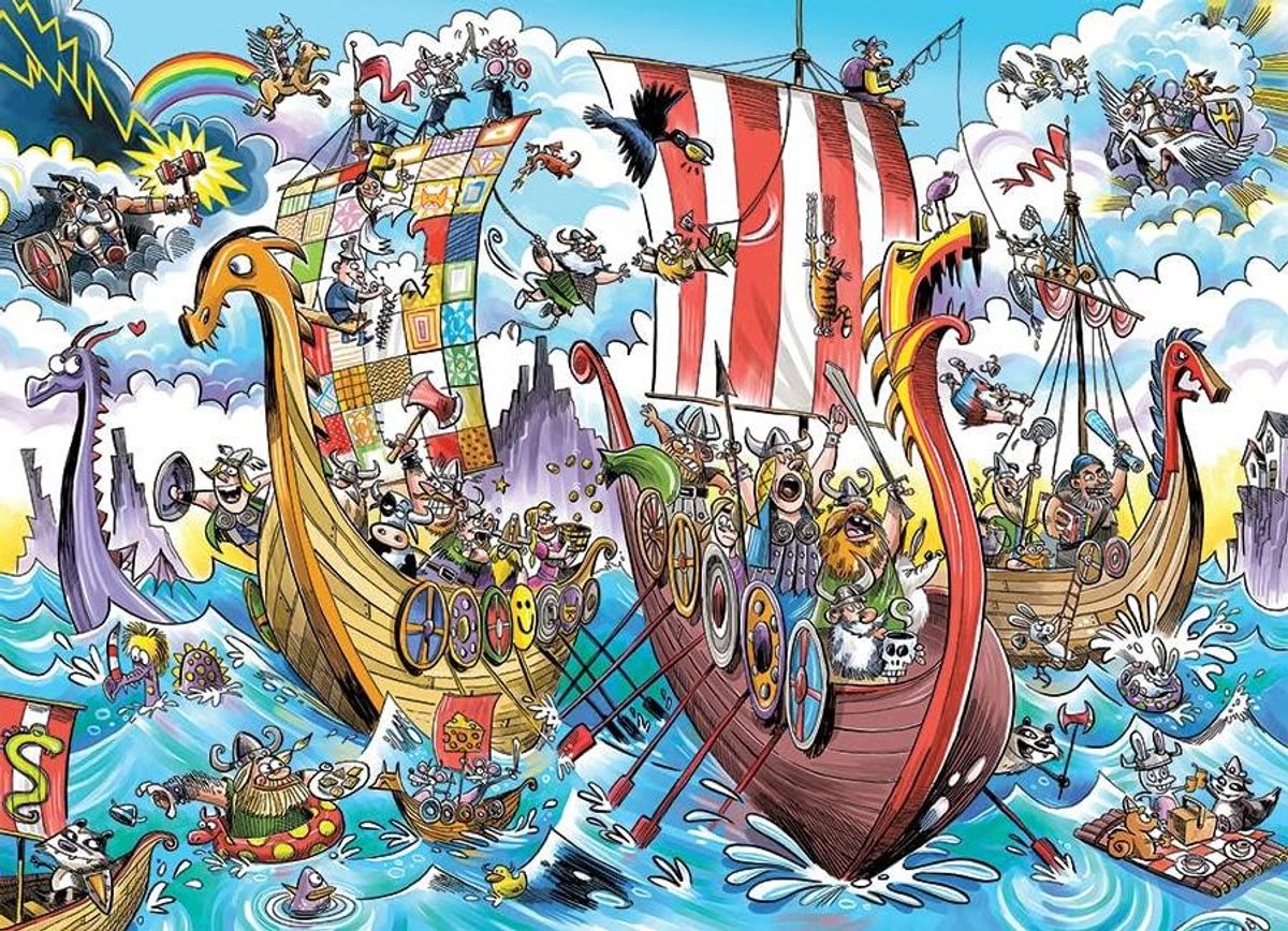 Legpuzzel - Viking avontuur - Urenlang vermaak - Gerecycled karton - 1000 stukjes - Meerkleurig