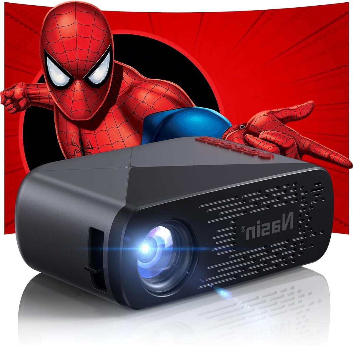 Draagbare Beamer - Mini Projector - Thuisbioscoop Creëren - Geïntegreerde Wifi - 200 inch Max - Zwart