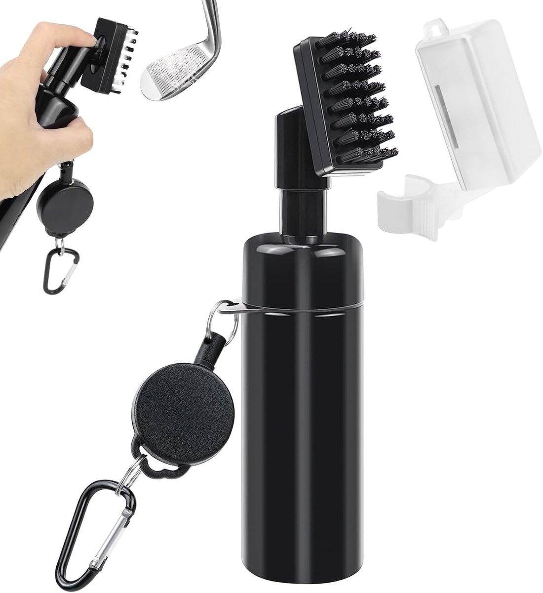 Multifunctionele Golfclub Borstel met Water Spray en Haak - Groefreiniger en Schoonmaakaccessoires voor Golfclubs, Ideaal voor Onderhoud en Verzorging