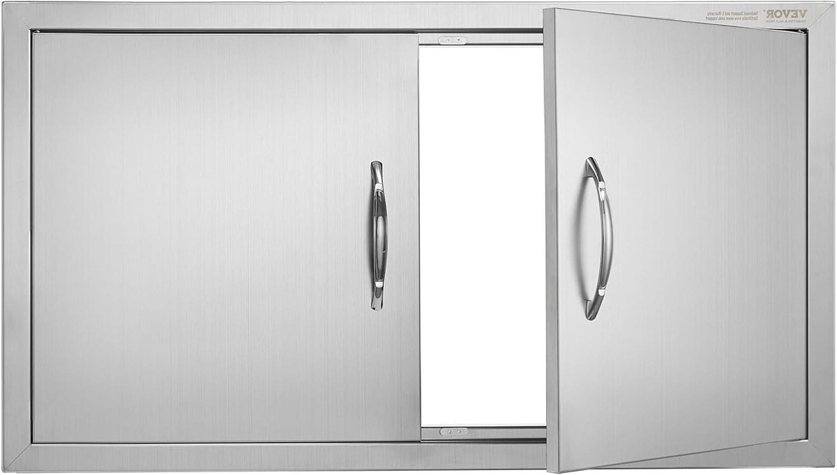 BBQ Toegangsdeur - Buitenkeuken Deur - Buiten Koken - Roestvrij Staal - 86x48 cm - Zilver