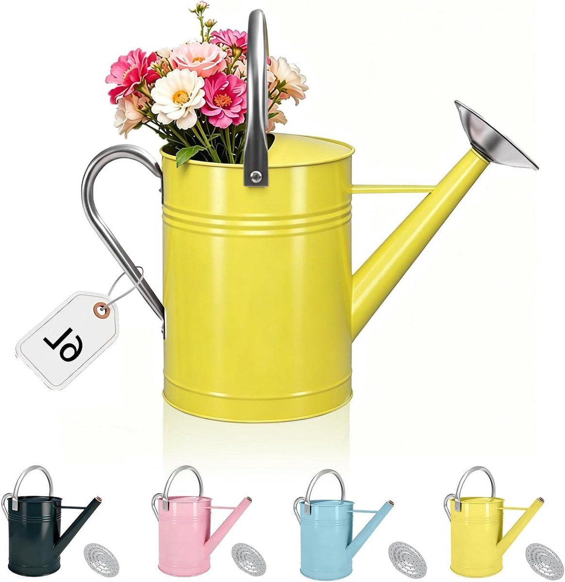 Decoratieve Waterkan - Gieter Metaal - Planten Water Geven - Verwijderbare Tuit - 644 L - Geel