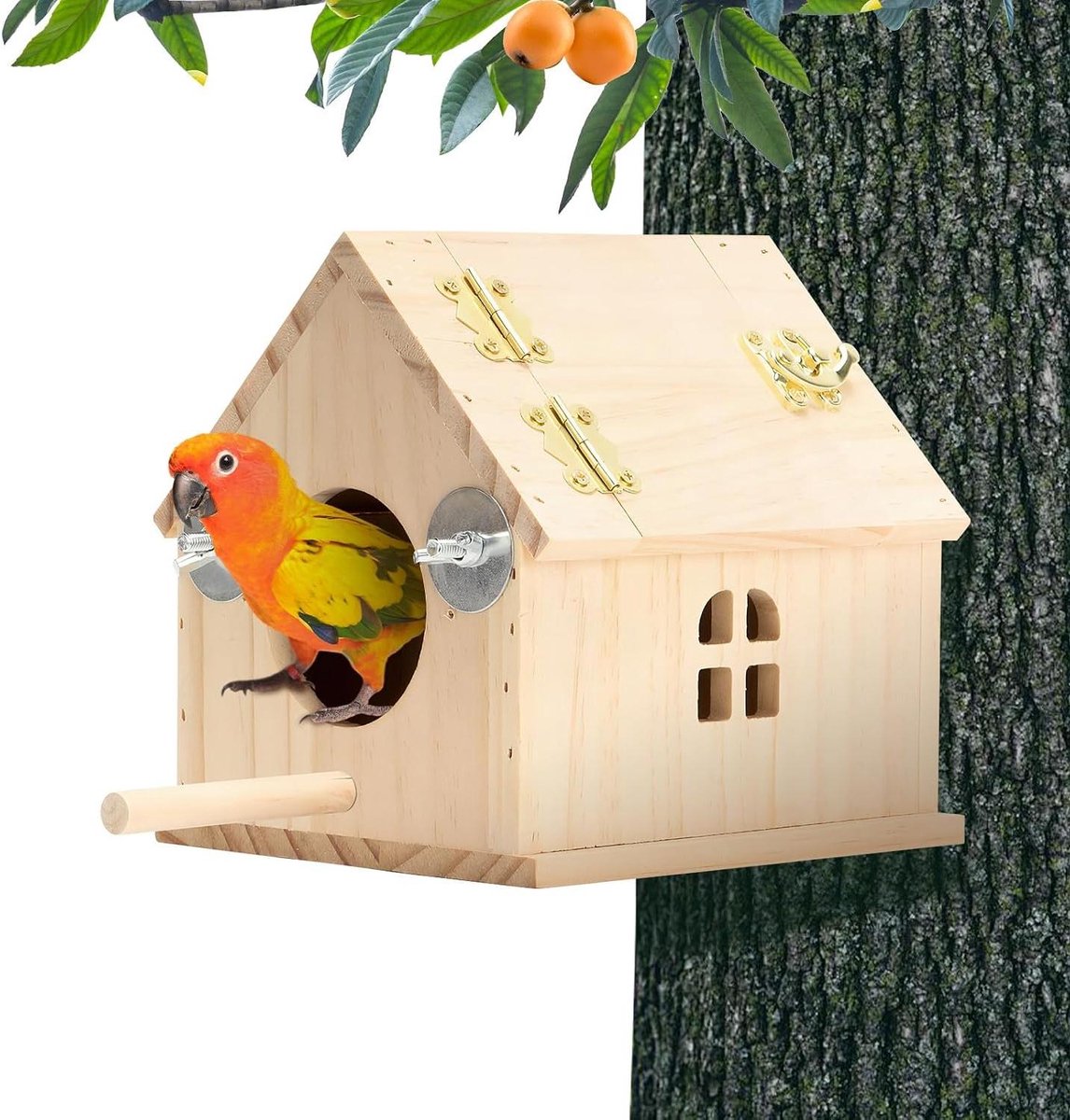 Nestkast Vogelhuis - Broednest Houten - Vogels Huisvesten - Meerlaags Beschermingssysteem - 20.4D x 21.4W x 20.4H cm - Niet gespecificeerd