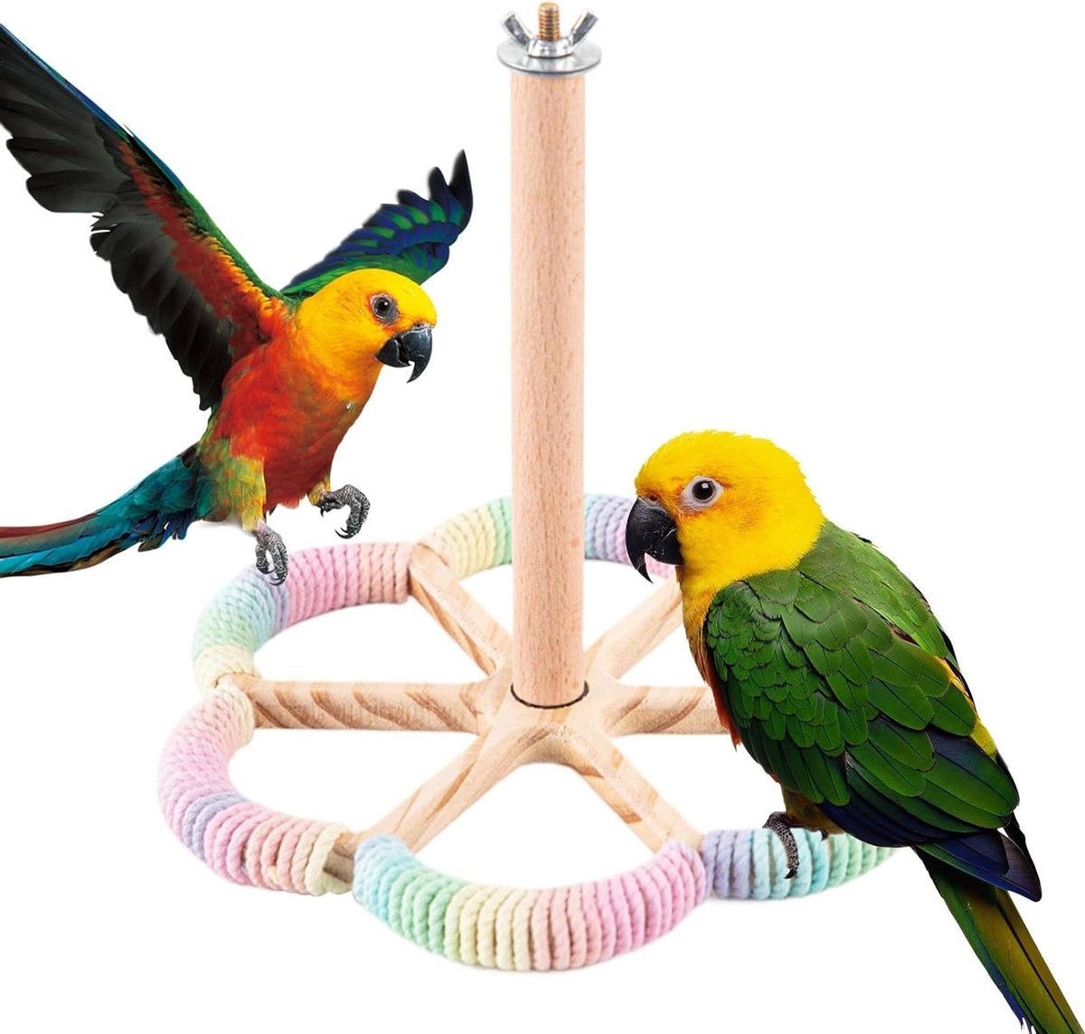 Vogel zitstok - Speelse standaard - Volière inrichting - Roterend ontwerp - 21 cm breed - Niet gespecificeerd