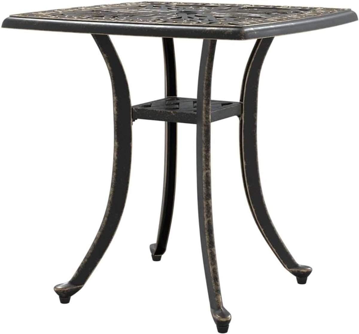 Vierkante tuintafel - Terrastafel Buitentafel - Buiten Zitten - Parasolgat - 53 x 53 x 53 cm - Brons