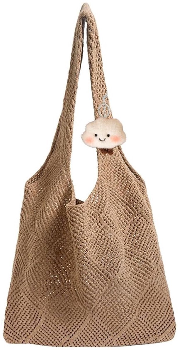 Strandtas voor dames, hol, retro, schoudertas, gebreid, zomer, casual, groot, strandtas voor feestjes, reizen, winkelen