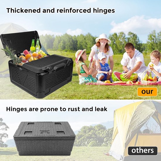 Opvouwbare koelbox en thermobox - Multifunctionele isolerende piepschuimbox voor camping en picknick - 26 liter — afbeelding 5