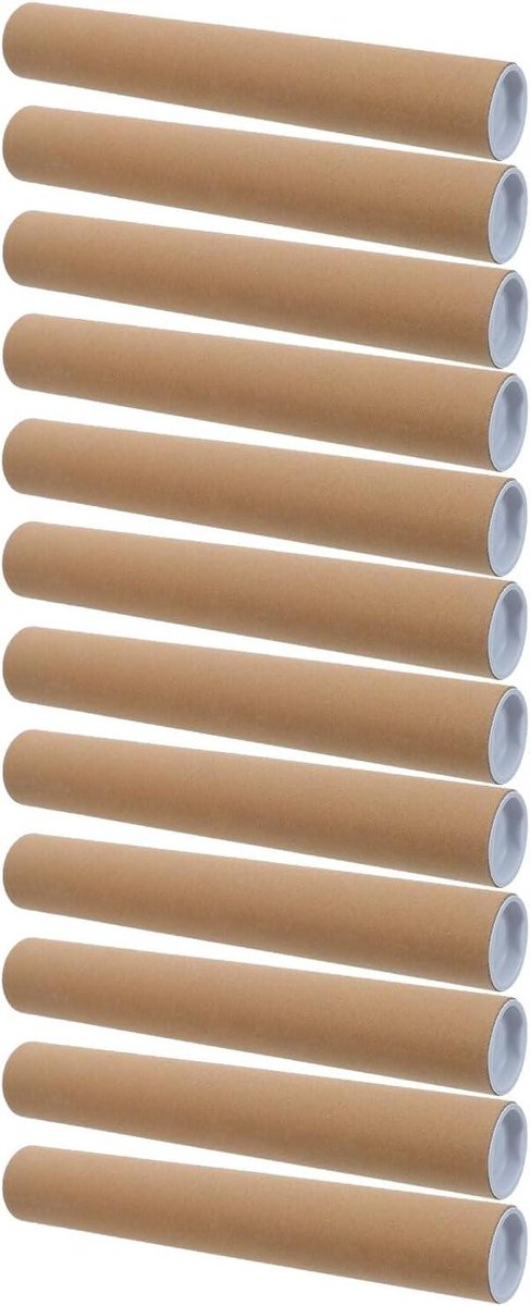 Verzendkokers Kraftpapier - Posterbuizen Opslagkokers - Documenten Verzenden - Afsluitbare Doppen - 305 cm - Khaki