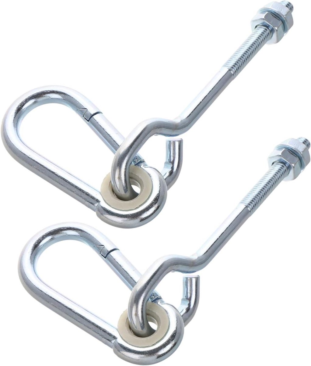 Hangmatstoel Hanger - Schommelhaken Montage - Buiten Ontspannen - Sterke Stabiele Structuur - 488 Gram - Zilver