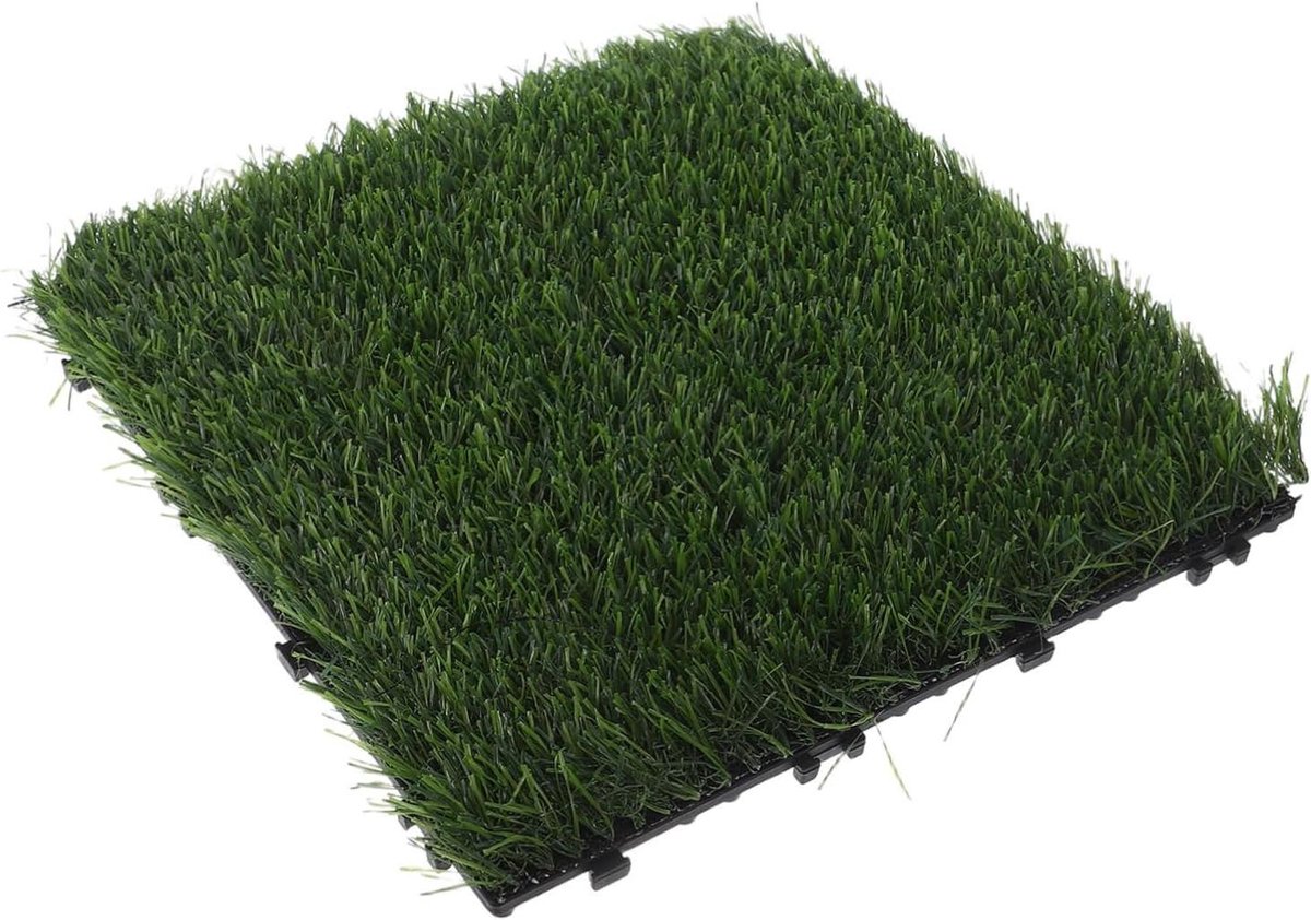 Kunstgras Tegels - Valse Grasmatten - Buiten Decoratie - Realistische Textuur - 30 x 30 cm - Groen
