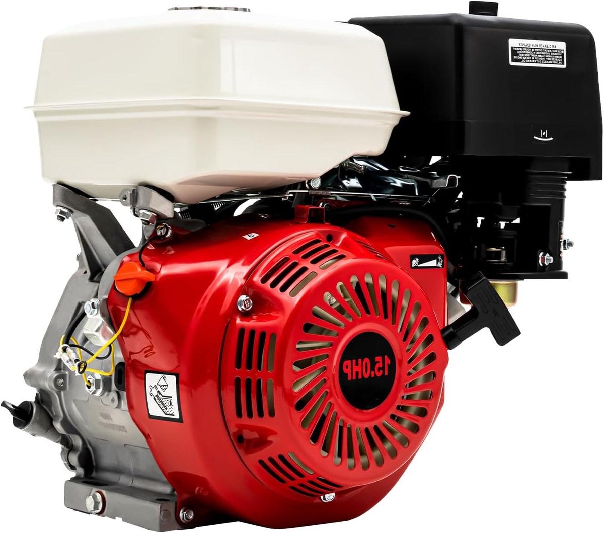 Benzinemotor - 4-takt motor Viertakt motor - Waterpompen aandrijven - Grote brandstoftank - 9700W 15pk - Rood Zwart