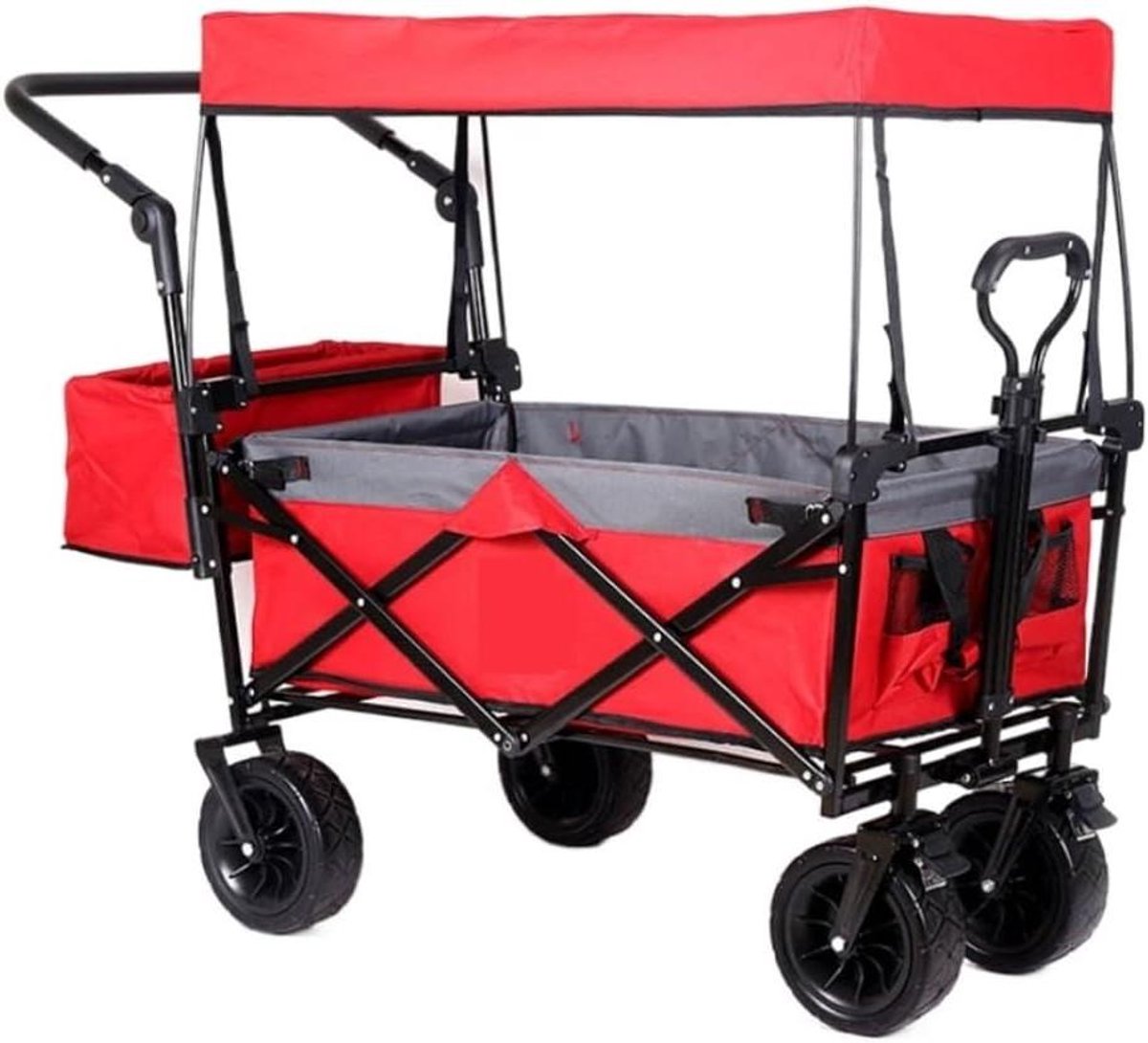 Bolderkar Strandwagen - Tuin Trolley Vouwwagen - Spullen Vervoeren - Verstelbare Telescopische Handgreep - 80 kg Laadvermogen - C