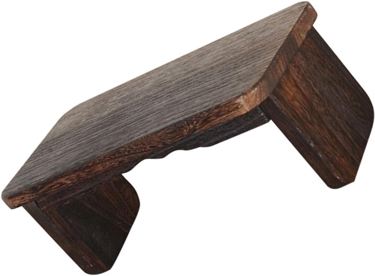 Meditatie Kruk - Zen Kruk Tempelkruk - Comfortabel Zitten - Opvouwbare Pootjes - 16H x 39.5B cm - Koffie