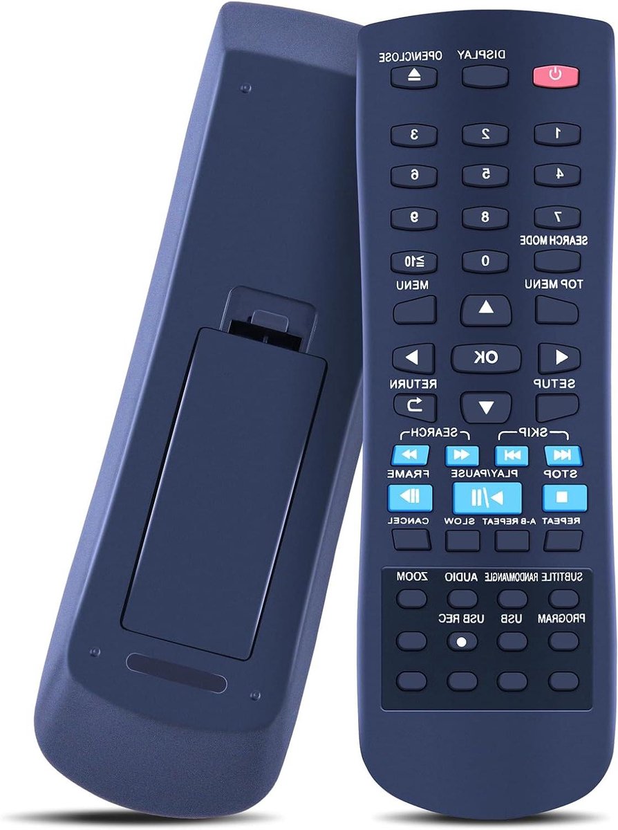 Vervangende Afstandsbediening - Universele Controller - Dvd Speler Bediening - Geen Programmering Nodig - 10 Meter Bereik - Zwart