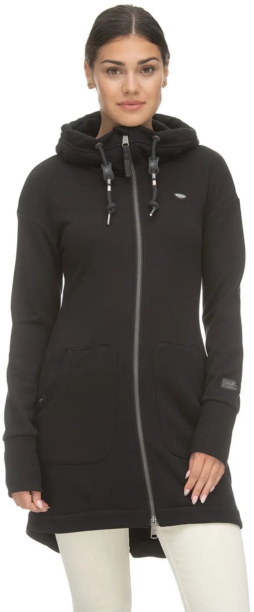 Dames sweatshirt met lange ritssluiting en capuchon Ragwear Kamy Zwart